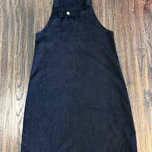 Black Denim Pinafore Dress